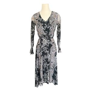 Wallis Whimsigoth Mesh Paisley Dress Sz 6 US Dark Fairy Asymmetric Boho Grunge